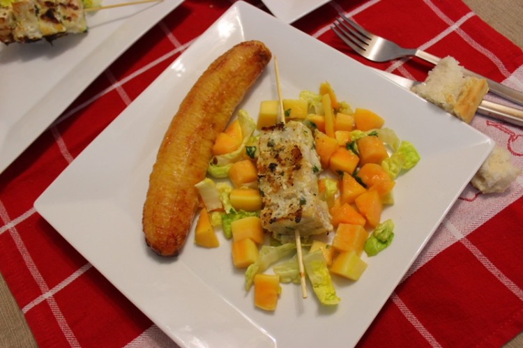 brochettes de poisson éxotiques 